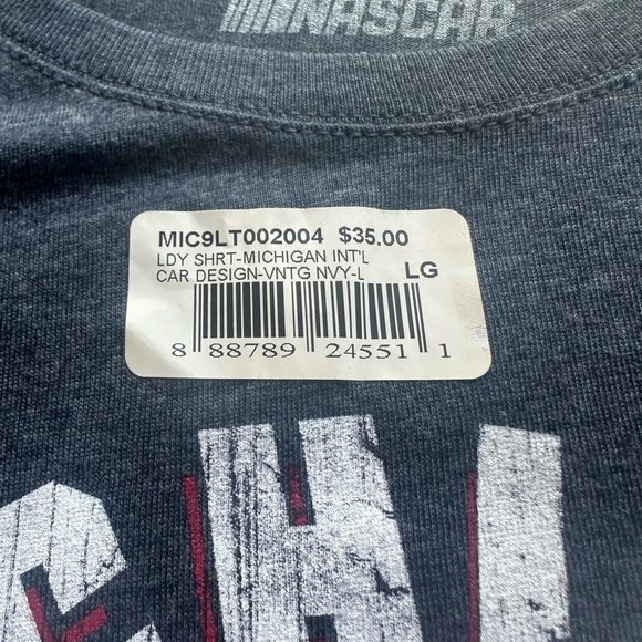 NASCAR Michigan International Speedway Women’s Blue Graphic Tee Size L NWT - Picture 3 of 8